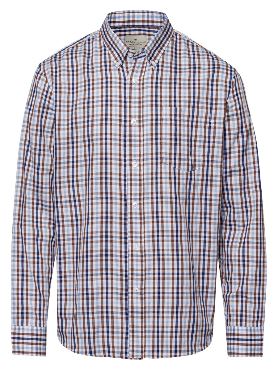 

Рубашка на пуговицах классического кроя CROSS JEANS, цвет marine blue/Light blue