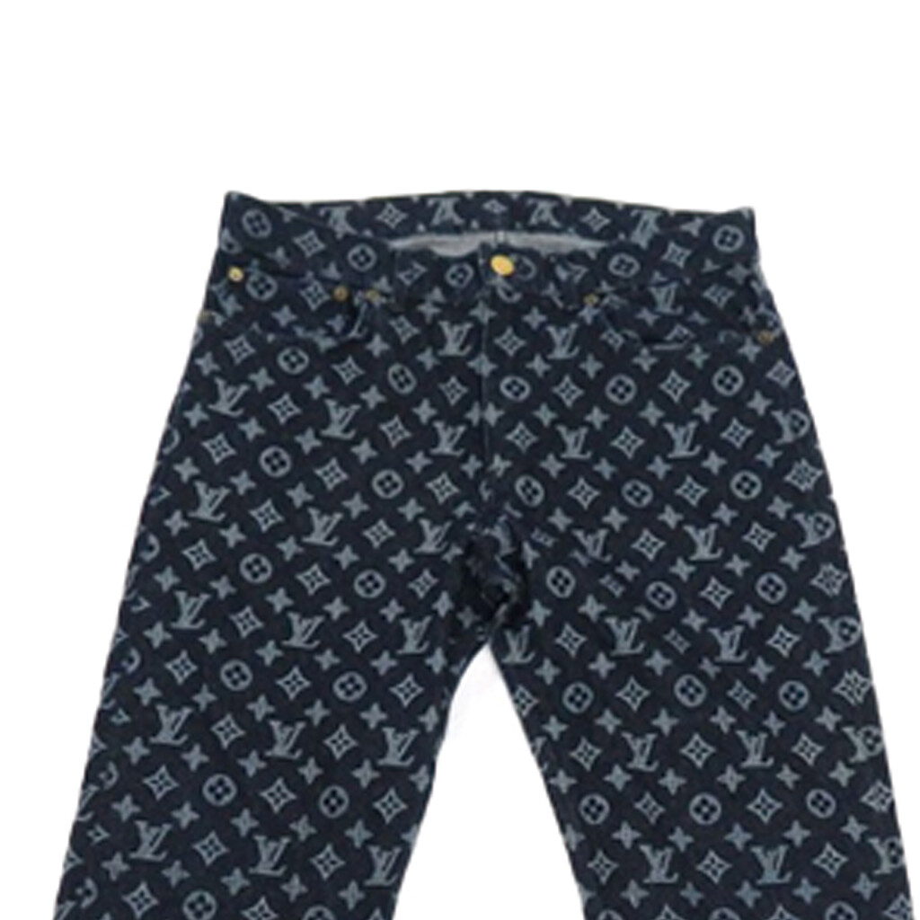 Новые квартальные продукты LV Jeans Men Blue Louis Vuitton, синий — фото 4