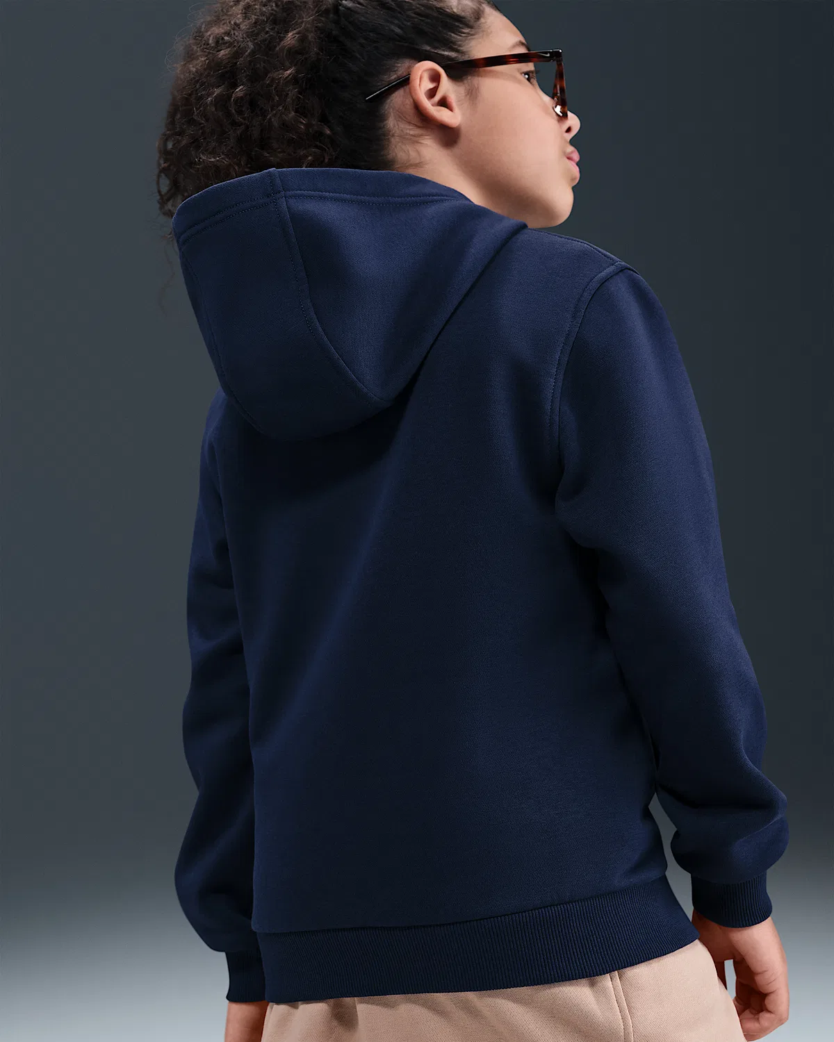 Детская худи Nike Sportswear Club Fleece, Obsidian/Lightning — фото 4