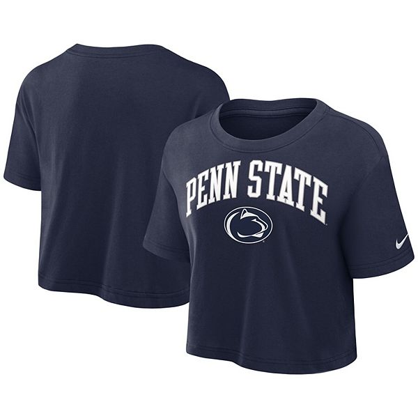 

Женская синяя футболка cropped dri-fit penn state nittany lions athletic prep arch Nike, Синий, Женская синяя футболка cropped dri-fit penn state nittany lions athletic prep arch Nike