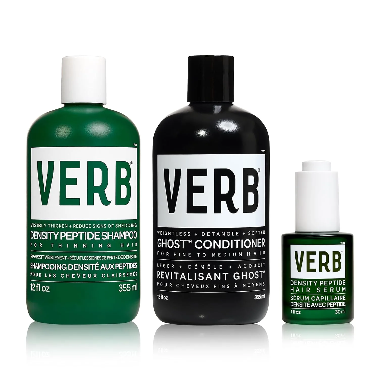 Шампунь VERB Density Peptide - заметно утолщает волосы и уменьшает выпадение - увлажняет тонкие и утяжеленные волосы. 245 мл (3 шт.), Green