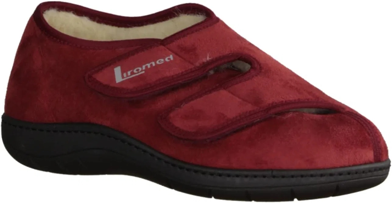 Liromed 476-3012 Bordo (Красные) Закрытые тапочки Мужская обувь Профилактика диабета Красные