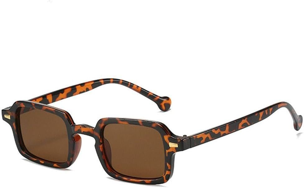 

Модные солнцезащитные очки для женщин в стиле ретро с заклепками, мужские солнцезащитные очки с леопардовым принтом, градиентные линзы, защита от УФ-излучения UV400 TVTBBVV, Leopard-dark Tea