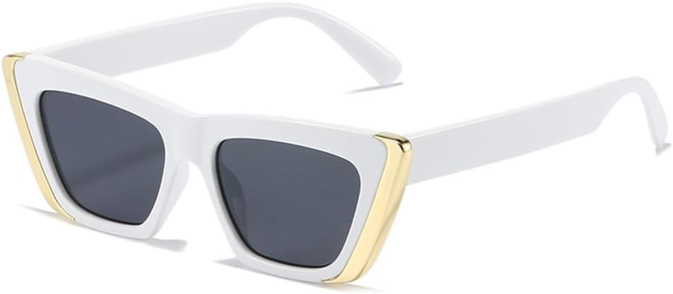 

Популярные модные солнцезащитные очки «кошачий глаз» для женщин, прозрачные градиентные очки с защитой от УФ-излучения UV400, ретро-очки для мужчин с контрастными цветами TYUVIVO, White Grey