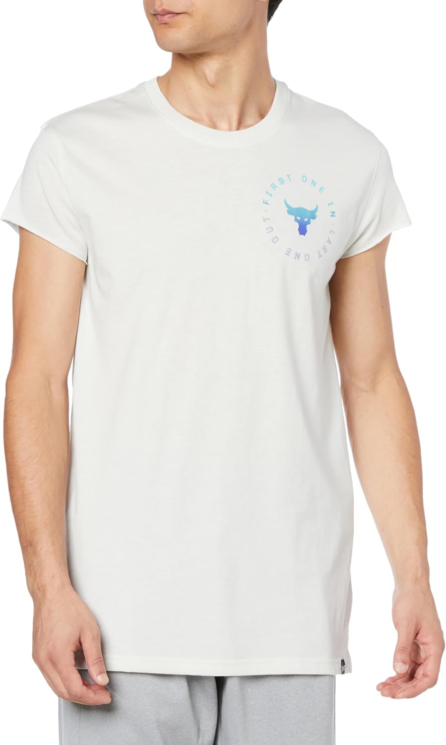 

Мужская футболка Under Armour UA Project Rock с коротким рукавом и кепкой, белый/черный