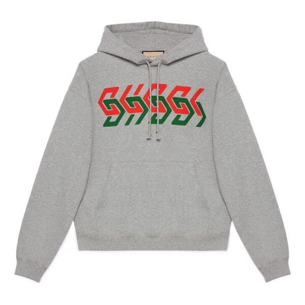 

Толстовка chain print hooded sweatshirt 'grey' Gucci, серый