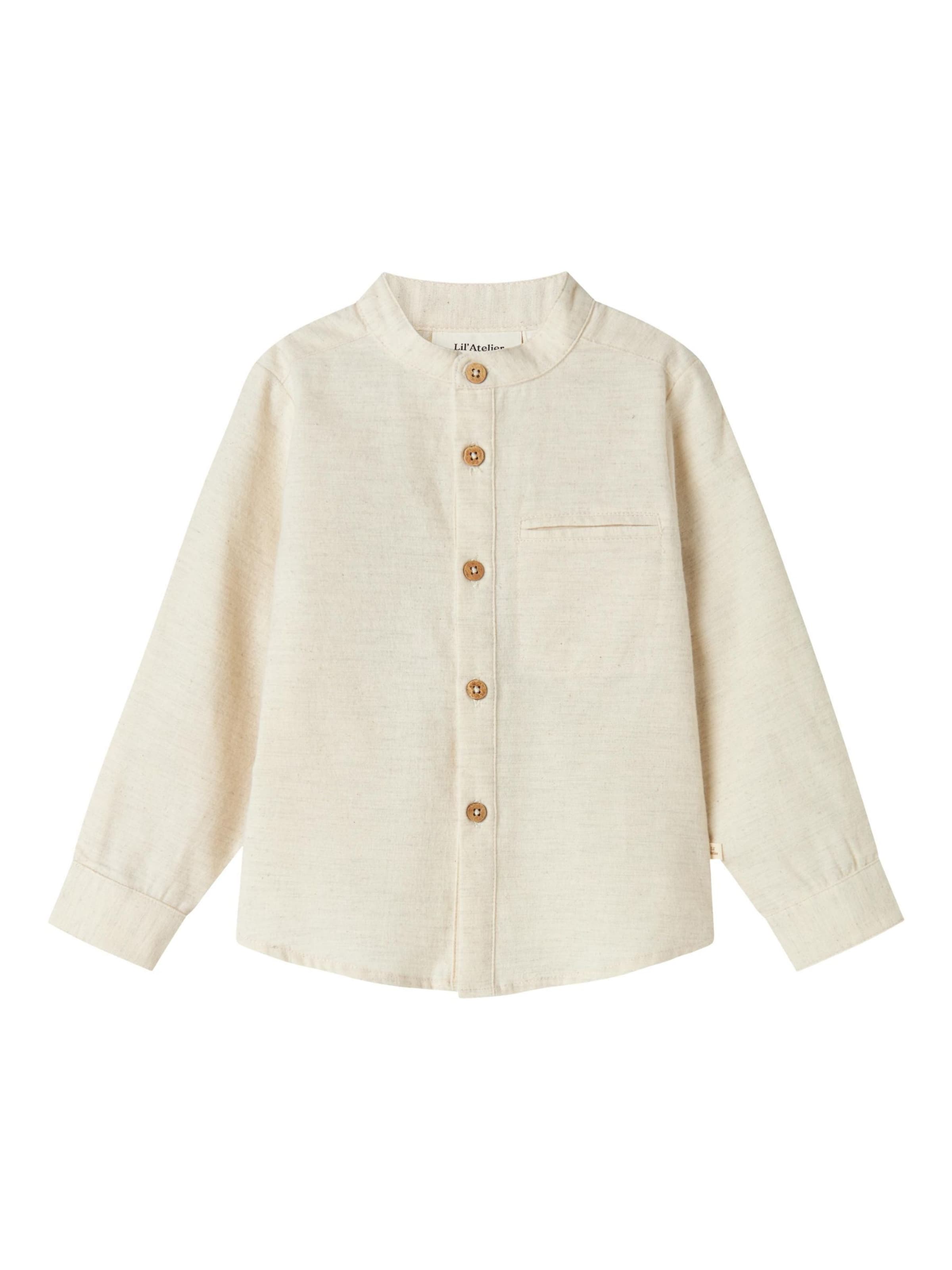 

Lil'Atelier Рубашка на пуговицах Comfort fit из шерсти, белая