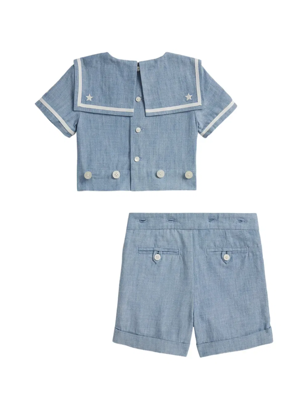 Комплект брюк со звездной вышивкой Polo Ralph Lauren Kids, синий — фото 2