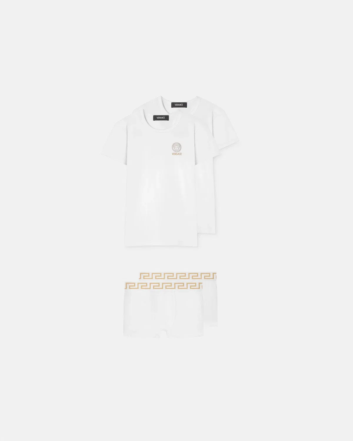 Детские трусы из жаккардового хлопкового джерси, 2 штуки в упаковке Versace, белый — фото 2