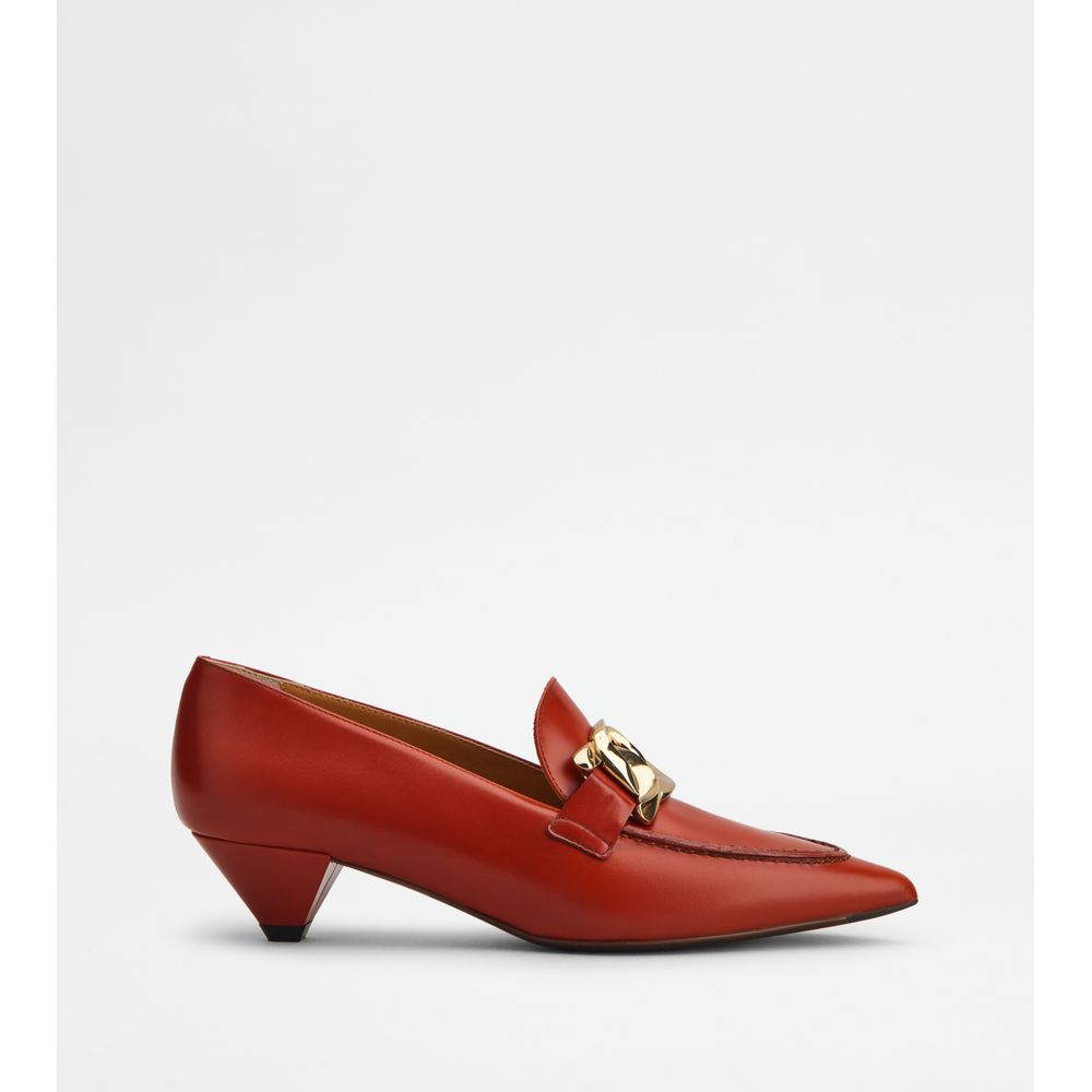 Кожаные лоферы на каблуке TOD's, коричневый