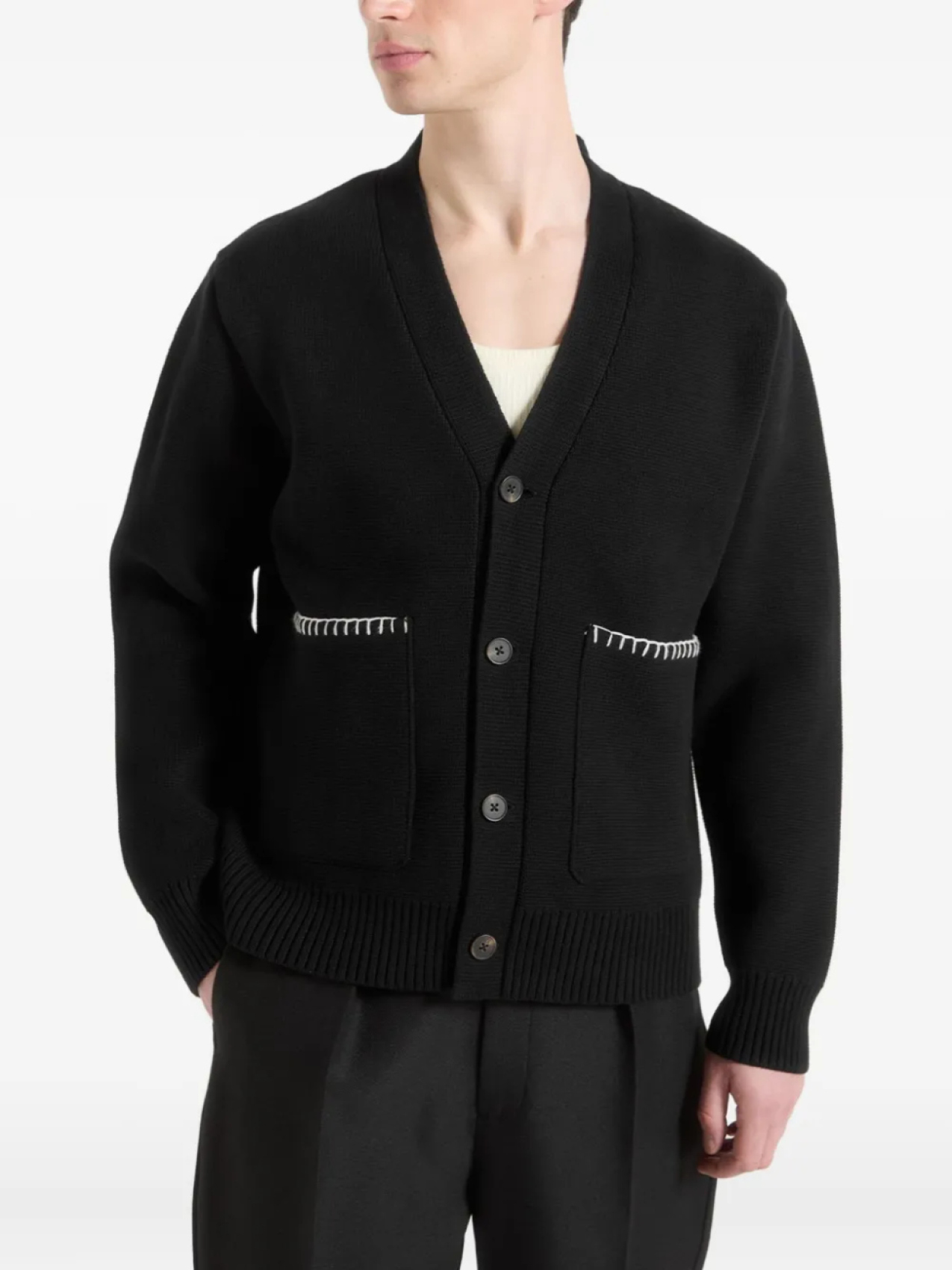 

Кардиган Manière De Voir Gilbert с карманами и стежком, черный