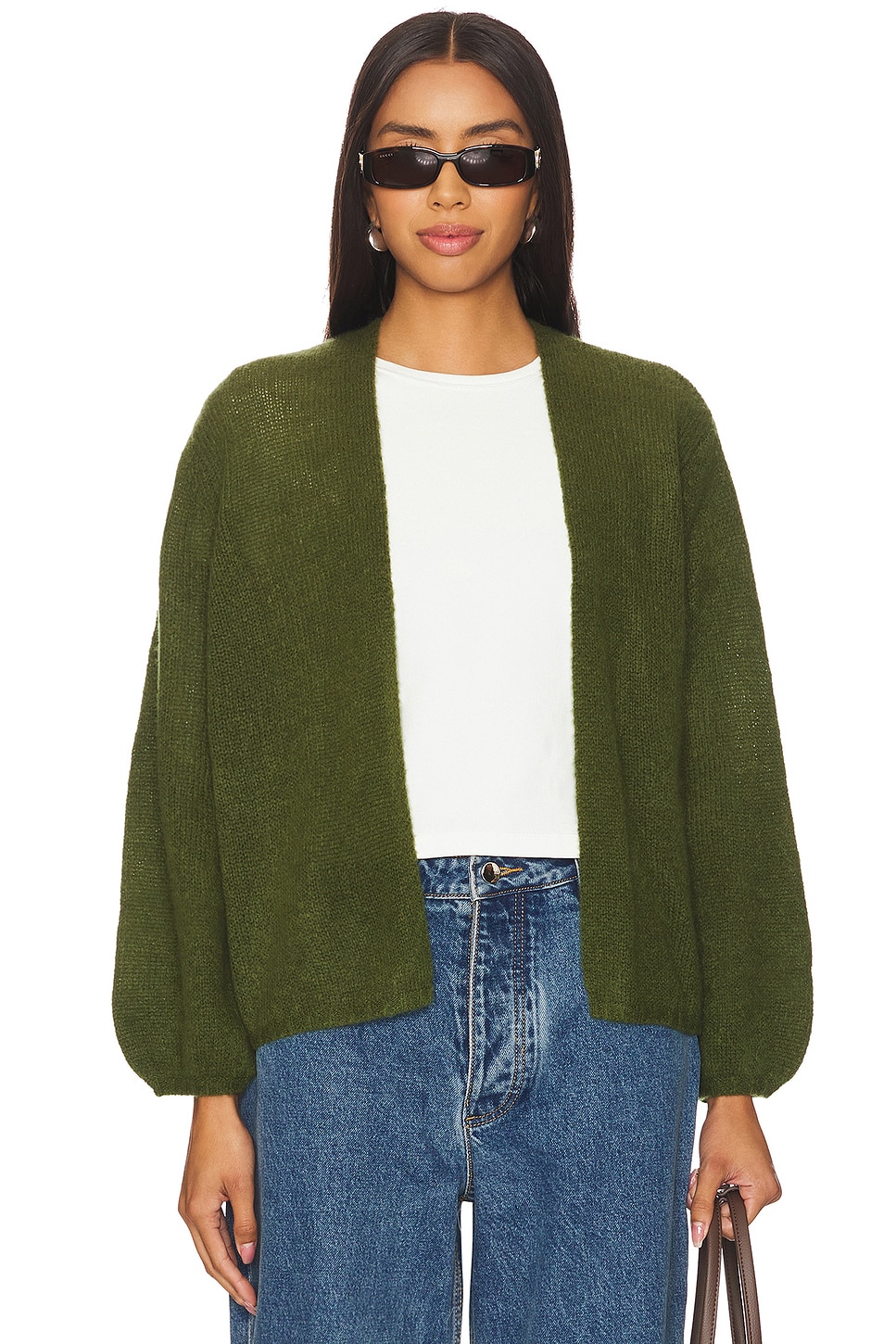 

Кардиган с рукавами-фонариками из можжевельника W. Cashmere, цвет bay leaf