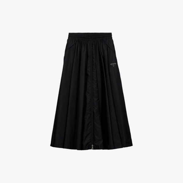 

Юбка миди из ткани с логотипом Re nylon Prada, черный