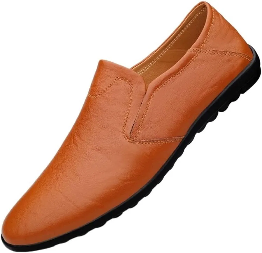 Лоферы leather Loafers, Yellow Brown SayfuR