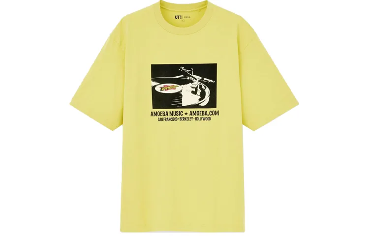 UNIQLO Футболка унисекс абрикосово-желтая
