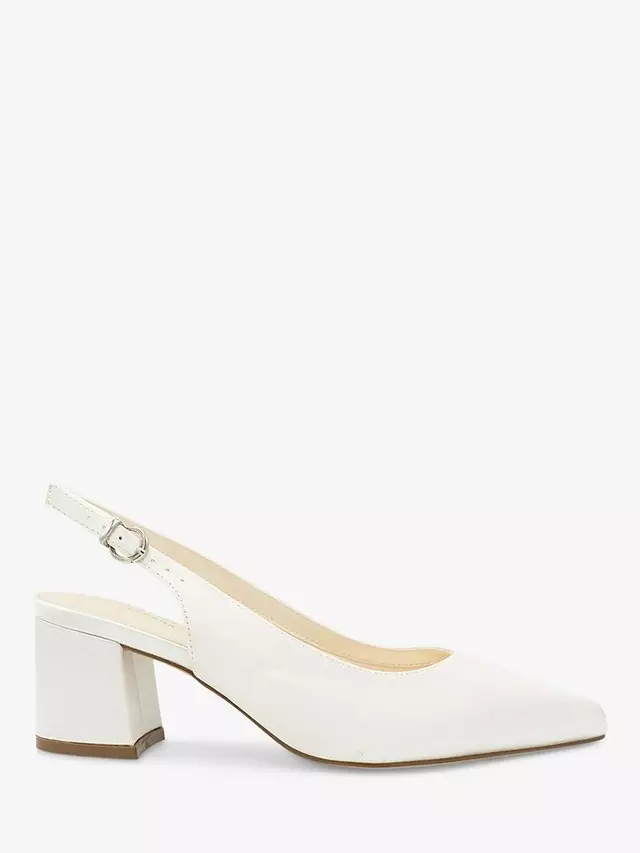 Туфли-лодочки Paradox London Bessy Wide Fit Dyeable Satin Slingback, слоновая кость