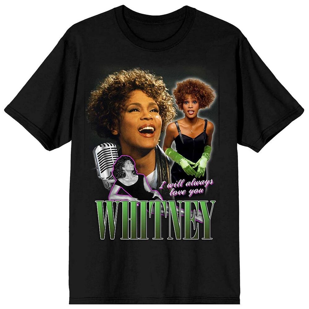 

Мужская футболка Whitney Houston I Will Always Love You Licensed Character, черный