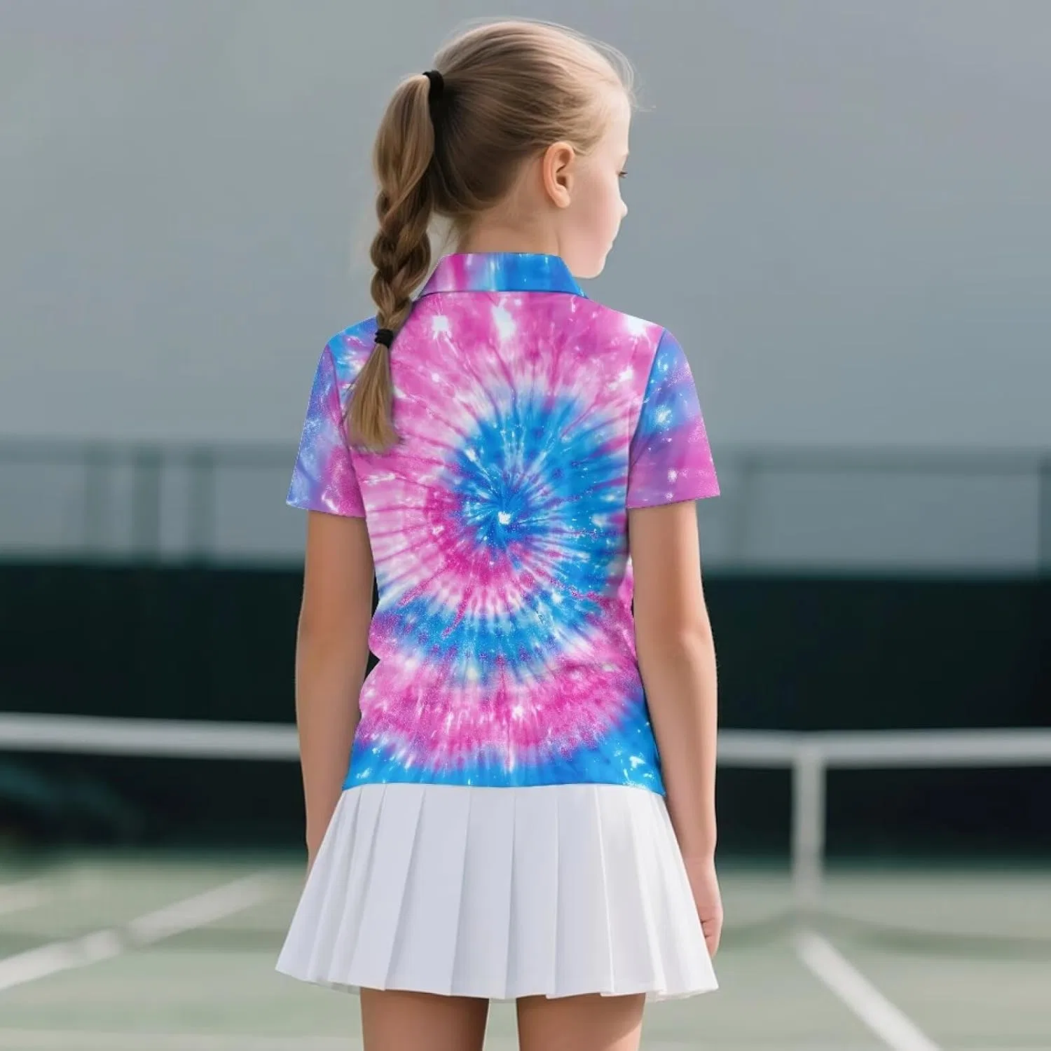Детская футболка поло для гольфа Frymappies, Tie Dye — фото 2