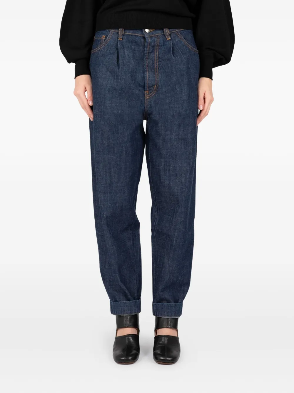 

Джинсы из хлопка с плиссировкой Japr Société Anonyme, синий