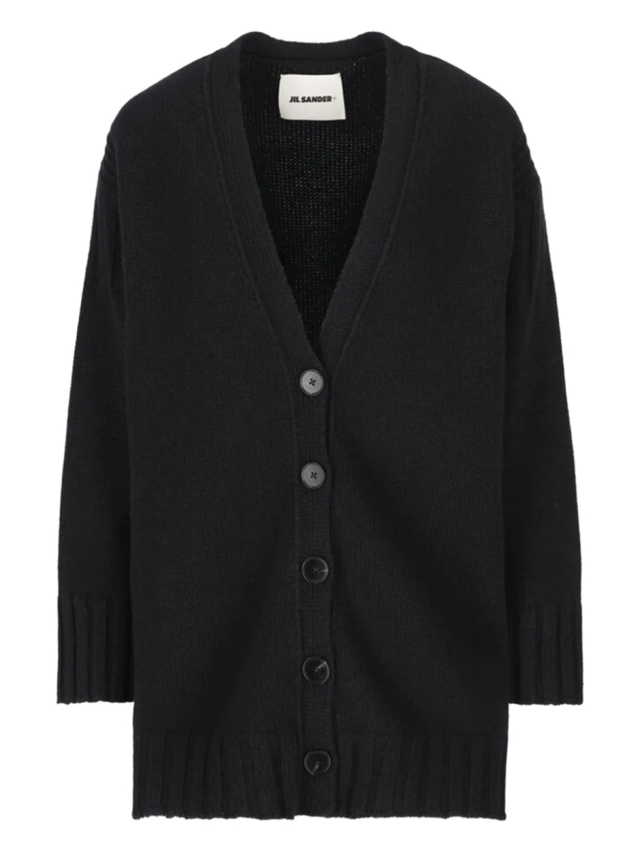 

Шерстяной кардиган Jil Sander с V-образным вырезом, черный