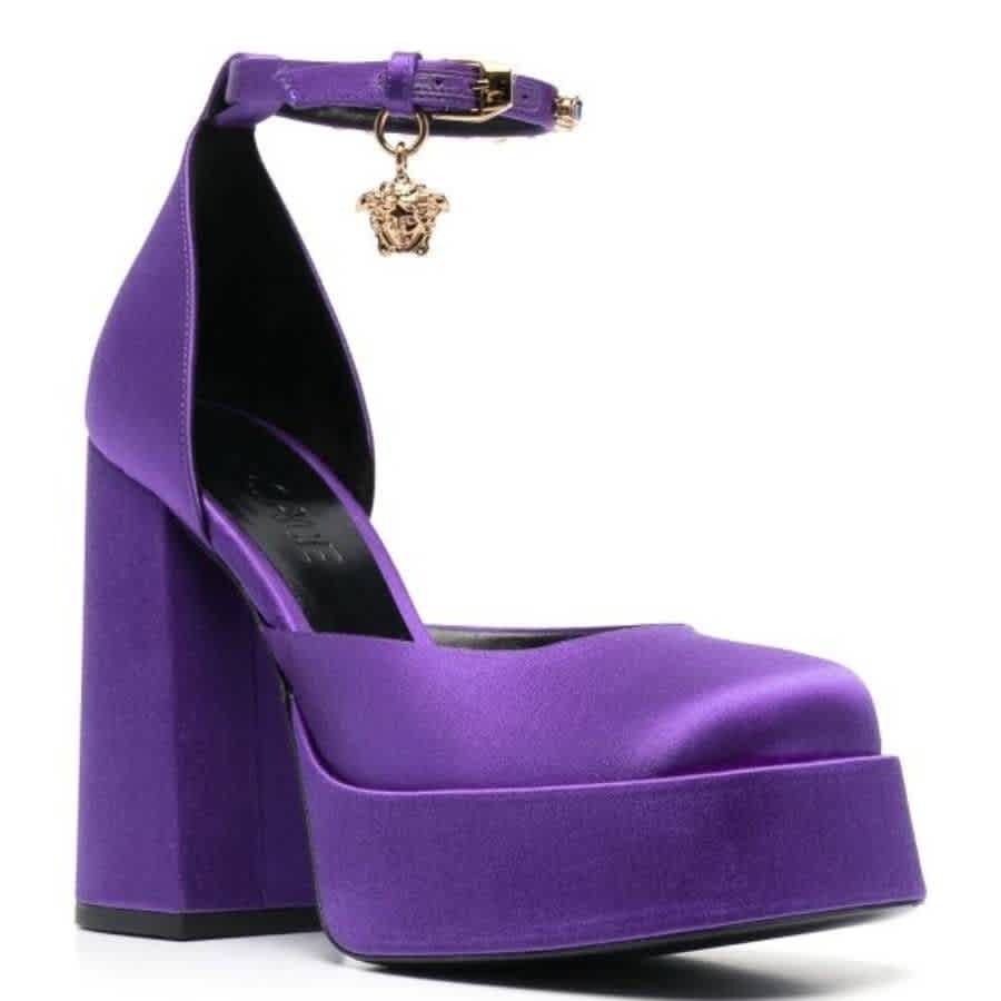 Туфли Versace Medusa Aevitas Platform Pumps, фиолетовый/золото — фото 2