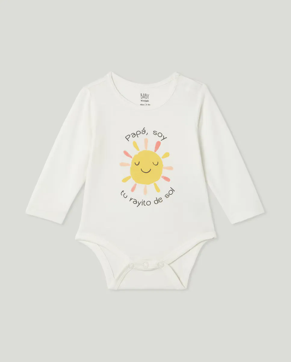 

Детский боди с надписью и длинными рукавами Baby El Corte Inglés, белый