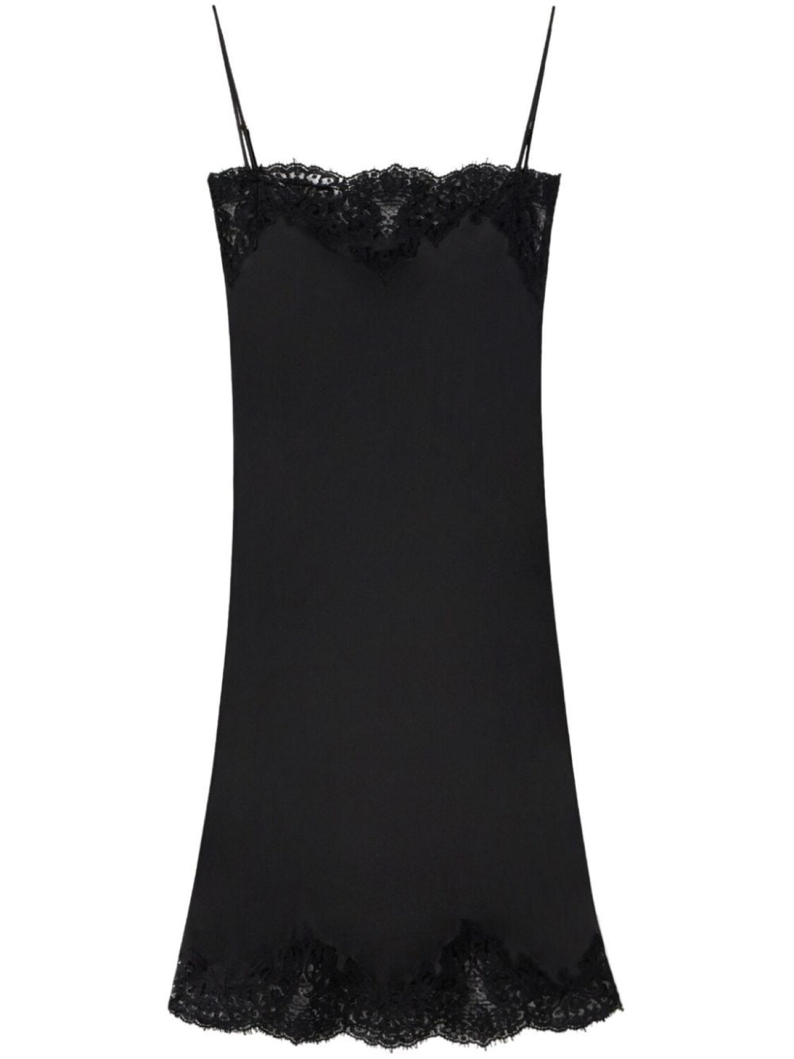 

Stella McCartney атласное платье миди Guipere с кружевом, черный