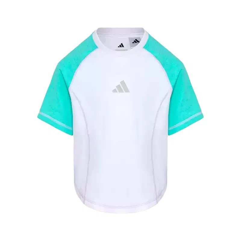 Детская футболка с круглым вырезом Adidas, White & Mint Green