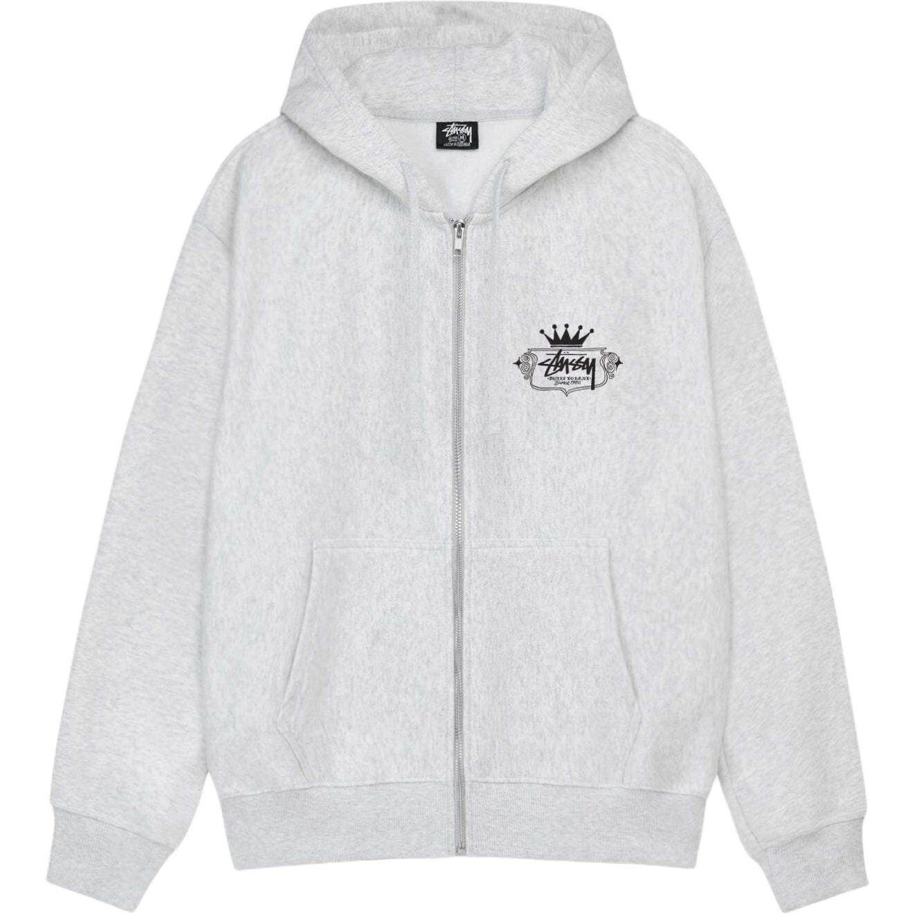 

Толстовка с капюшоном на молнии, созданная на века Stussy, серый
