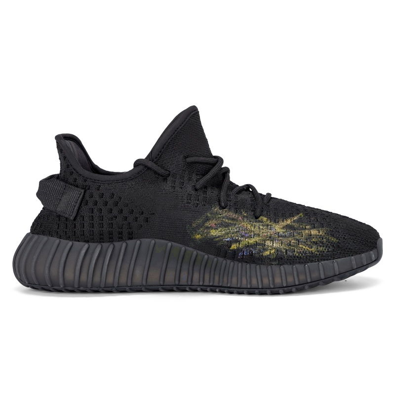 Adidas Originals Yeezy Boost 350 V2 Ink Wash Painting, Hand Drawn низкие повседневные кроссовки Unisex Black — фото 3
