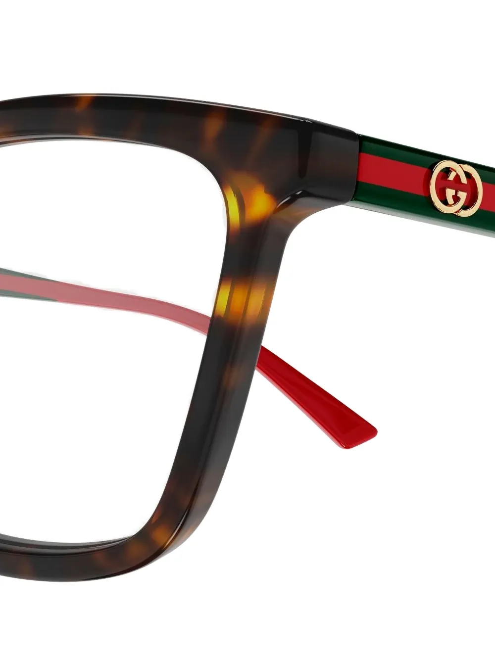 Очки с полосатыми заушниками Gucci, коричневый — фото 3