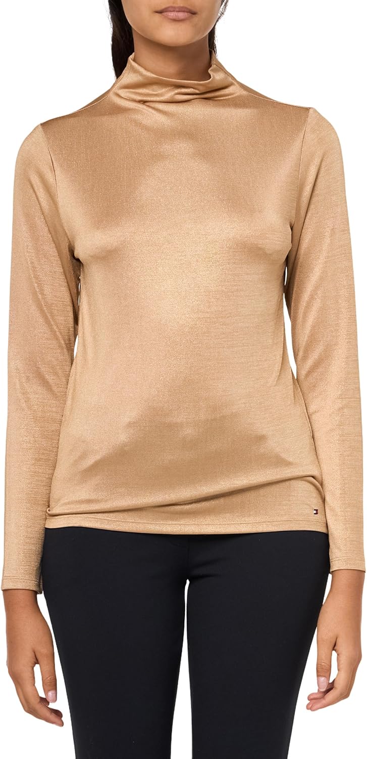 

Женский трикотажный топ Tommy Hilfiger Shine Sportswear с длинными рукавами, Champagne Combo