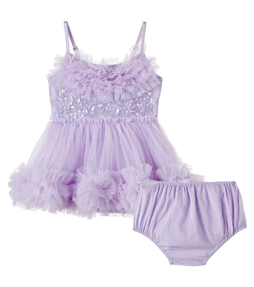 Комплект Baby Celestial Shine: платье и трусики Tutu Du Monde, фиолетовый