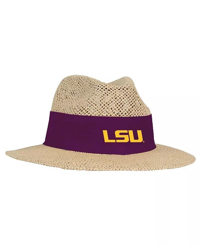 

Мужская соломенная шляпа LSU Tigers Wellington Gambler цвета загара Ahead