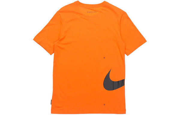 Футболка спортивная одежда swoosh club печать алфавит спорт круглый вырез короткий рукав оранжевый Nike, оранжевый — фото 2