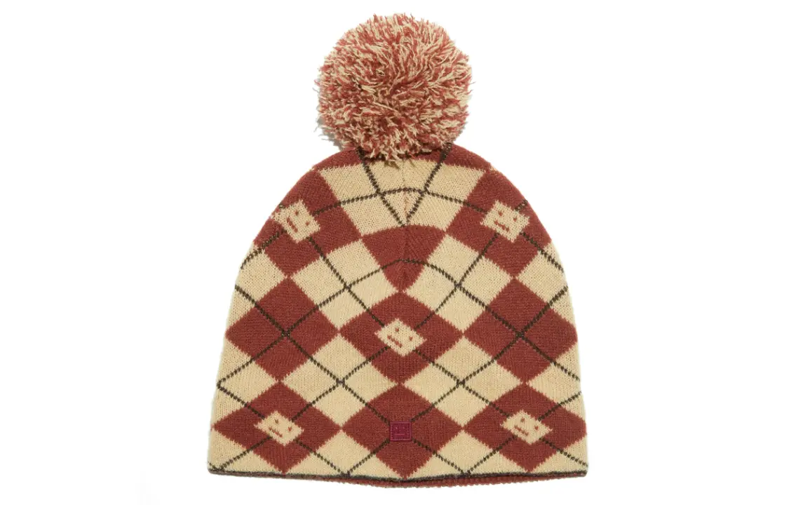 

Acne Studios Шерстяная вязаная шапка унисекс коричнево-красная, Brown Red