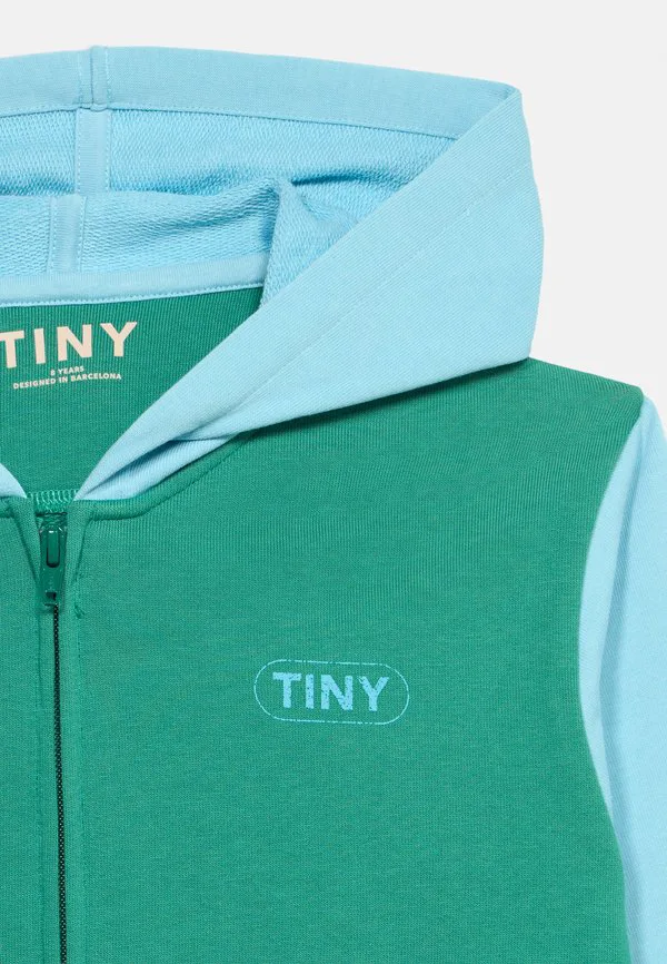 Худи унисекс на молнии с цветовыми блоками Tinycottons, Dark Emerald — фото 4