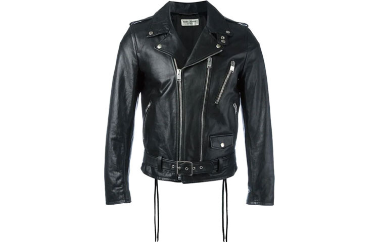 

Кожаная куртка мужская черная Saint Laurent, черный