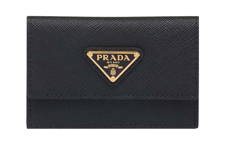 

Кардхолдер из сафьяновой кожи Prada для женщин черный