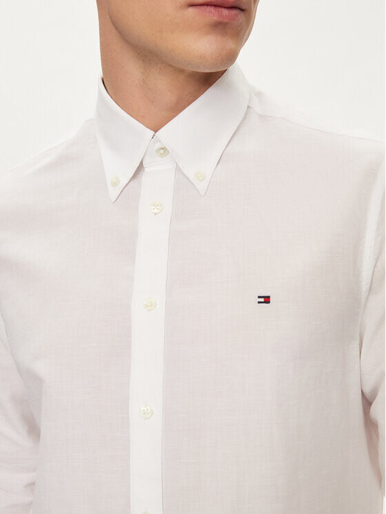 Рубашка узкого кроя Tommy Hilfiger, белый — фото 4