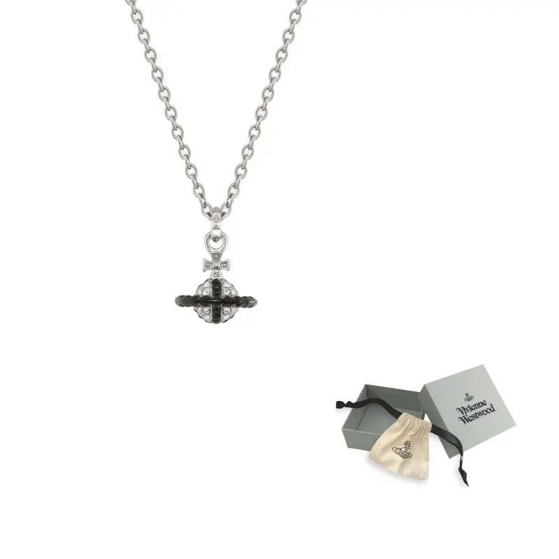 

Латунные ожерелья мужские, разноцветные Vivienne Westwood, rhodium/gunmetal серый/белый crystal