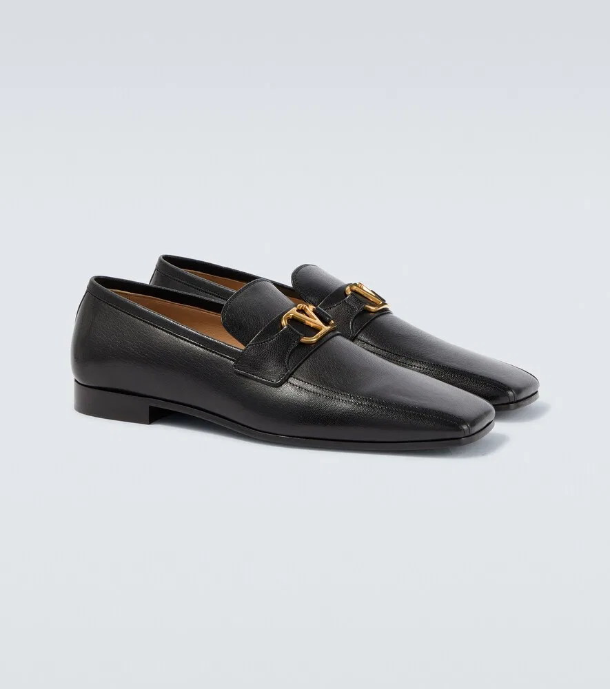 Кожаные лоферы VLogo Valentino, черный