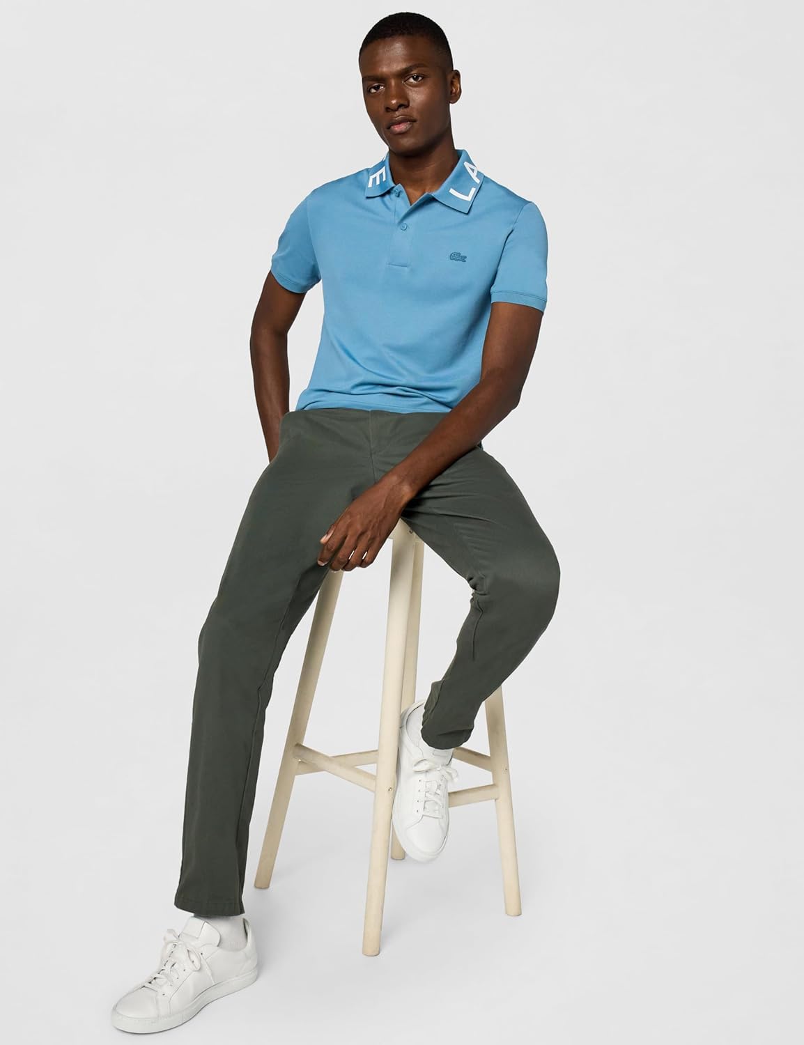 Рубашка Lacoste, мужская, поло с брендингом, Limestone — фото 2