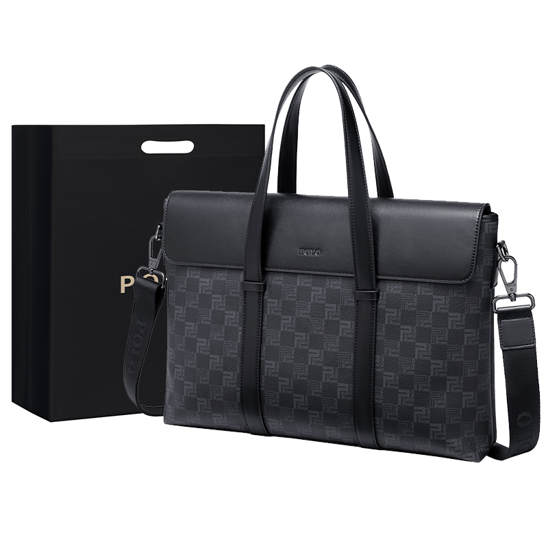 

Кожаный портфель из ПВХ большого размера мужской черный POLO, черный 1+ремень 120 (с возможностью подгонки)