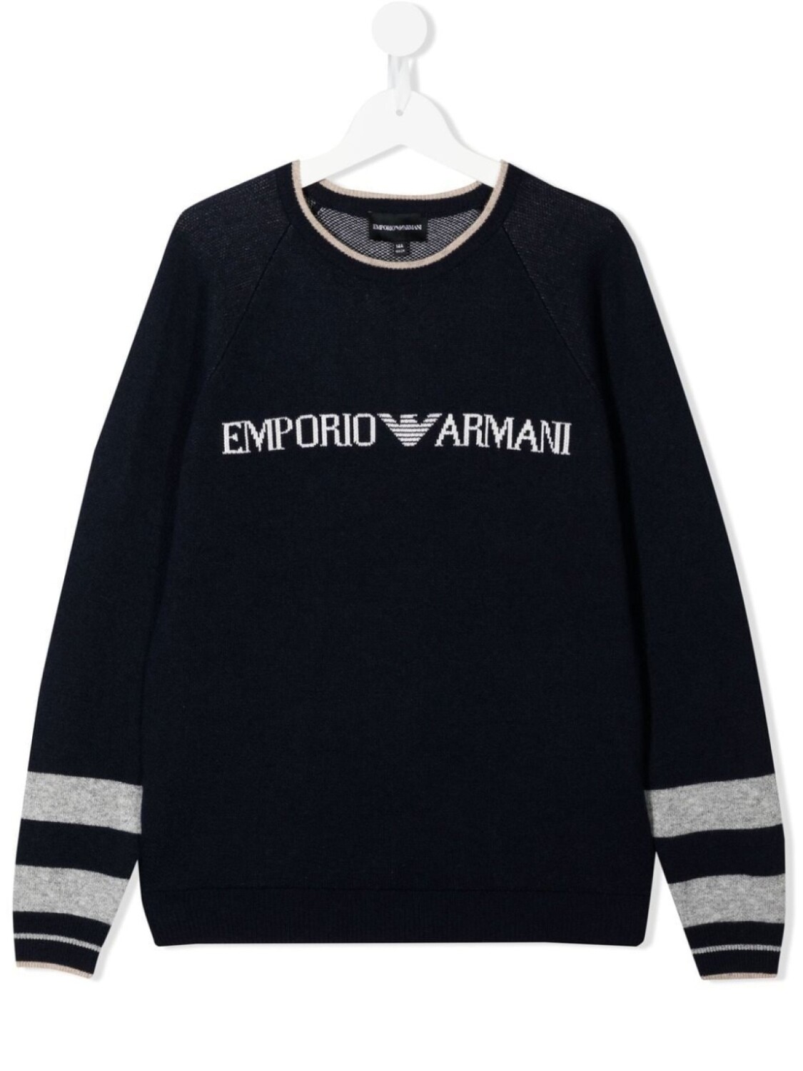 

Джемпер с круглым вырезом и логотипом Emporio Armani Kids, синий