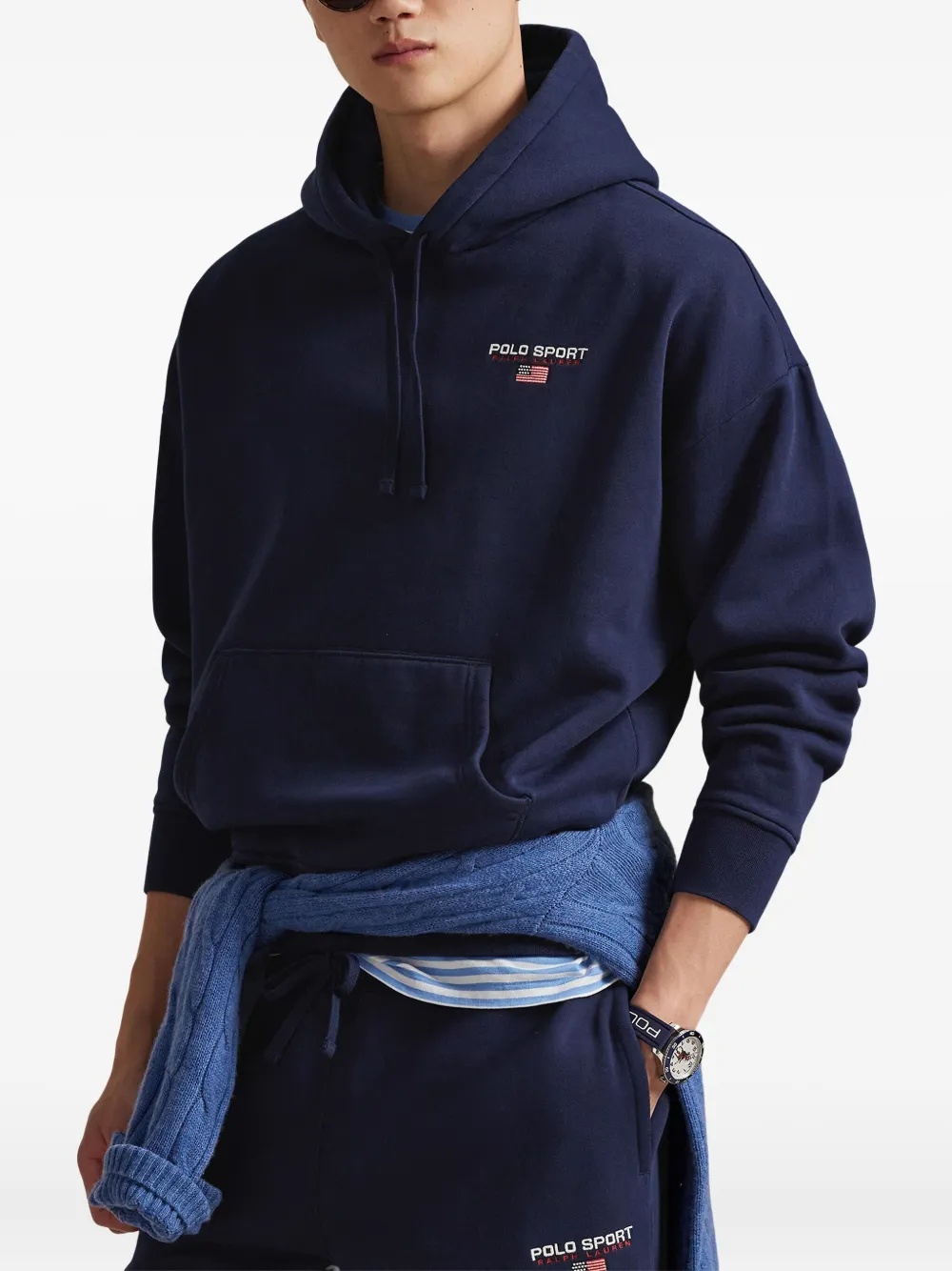 Худи Polo Sport с кулиской Polo Ralph Lauren, синий — фото 3