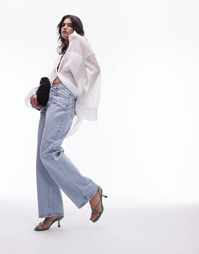 

Topshop – Винтажные джинсы-колонны с эффектом выцветания
