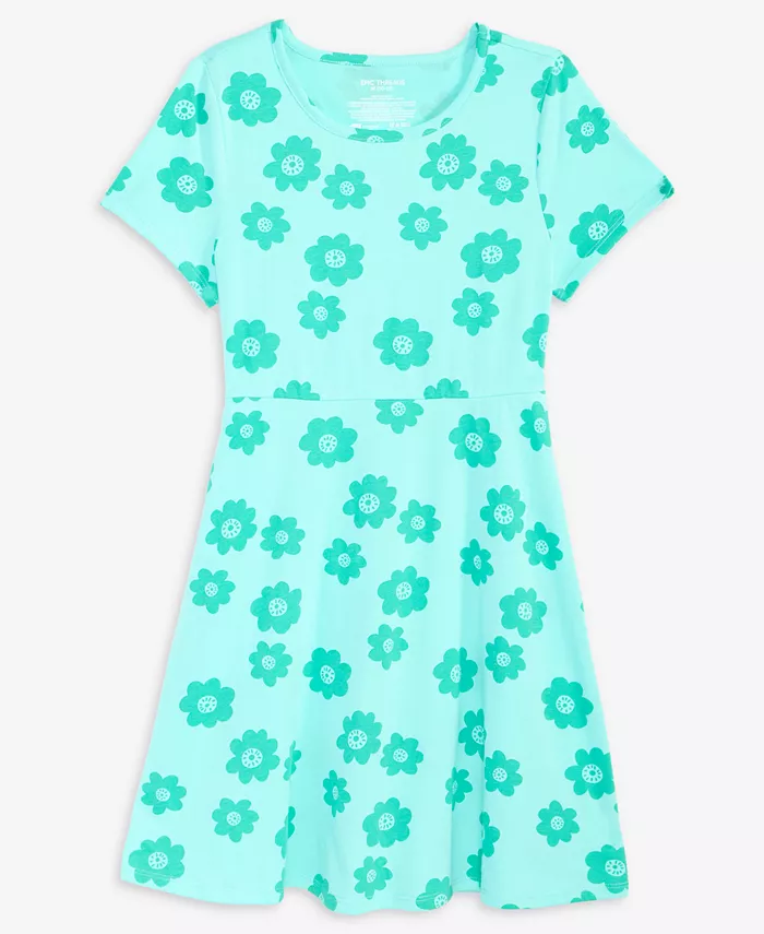 

Детское платье с коротким рукавом и цветочным принтом, размеры 5-20 Epic Threads, зеленый