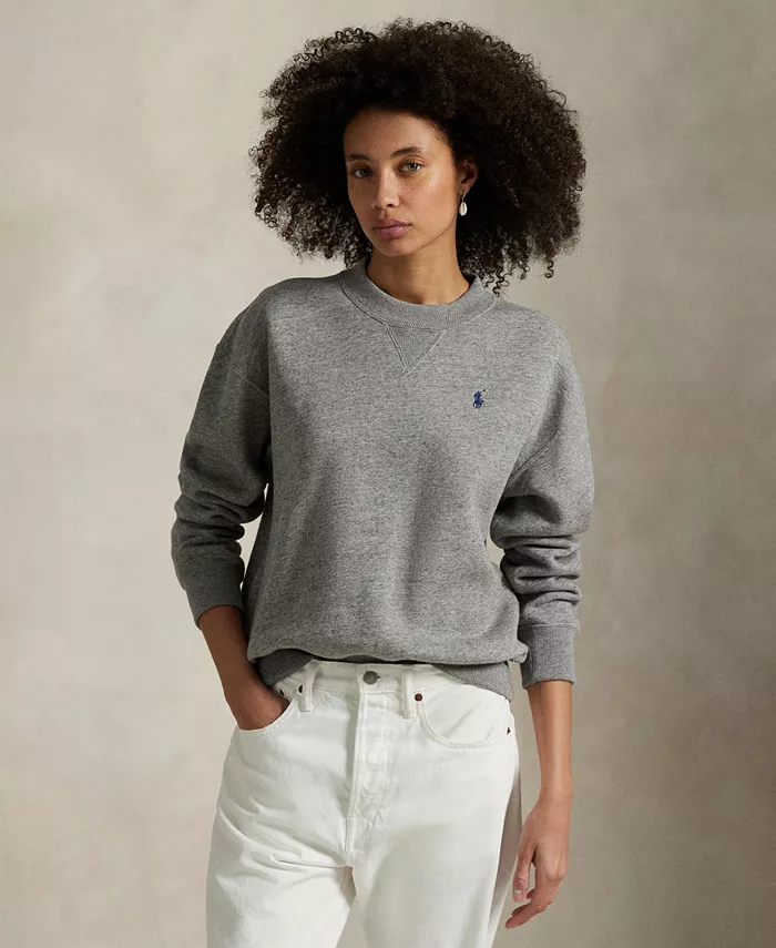 

Женская флисовая толстовка с круглым вырезом Polo Ralph Lauren, серый