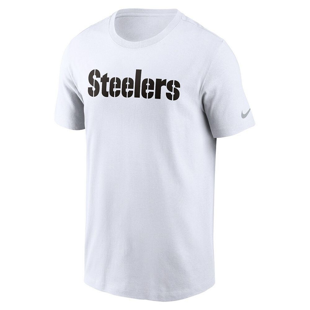 Мужская белая футболка Nike Pittsburgh Steelers Primetime Wordmark Essential, цвет Stl White — фото 3